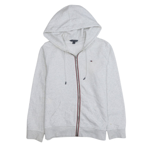 Tommy Hilfiger Men’s Grey Full Zip Hoodie M Logo Fleece Casual