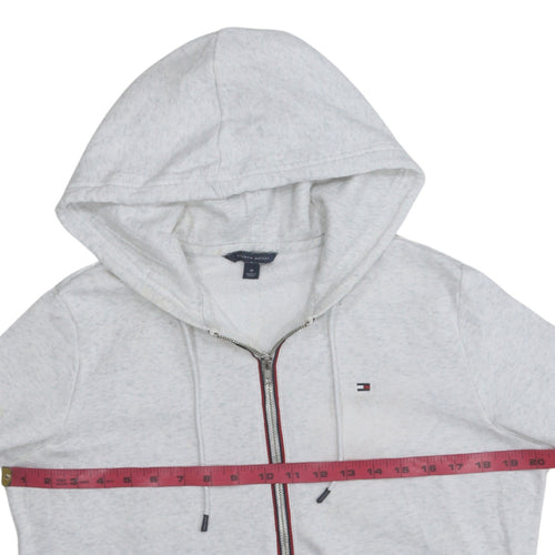 Tommy Hilfiger Men’s Grey Full Zip Hoodie M Logo Fleece Casual