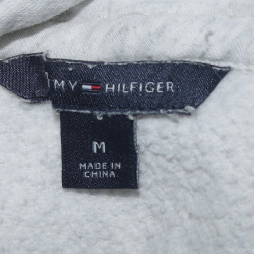 Tommy Hilfiger Men’s Grey Full Zip Hoodie M Logo Fleece Casual