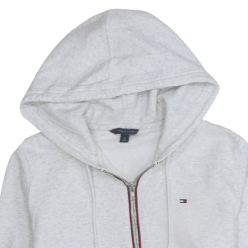 Tommy Hilfiger Men’s Grey Full Zip Hoodie M Logo Fleece Casual