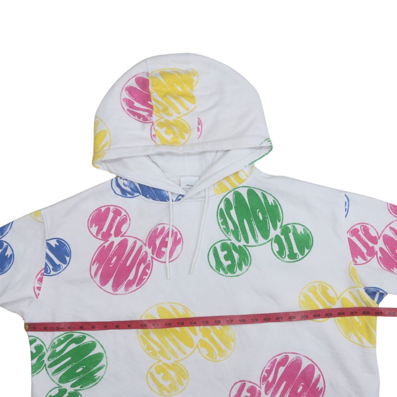 Disney Women White Multicoloured Mickey Mouse Hoodie 2XL Pullover