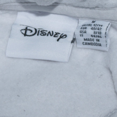 Disney Women Beige Minnie Mouse Christmas Hooded Pullover Sweatshirt Size M