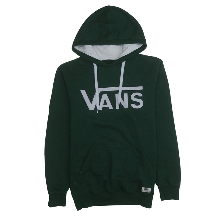 Vans Men's Green Pullover Hoodie Medium Logo Skate Fleece