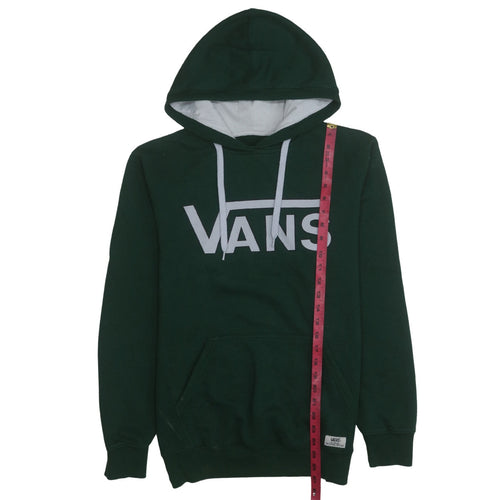 Vans Men's Green Pullover Hoodie Medium Logo Skate Fleece