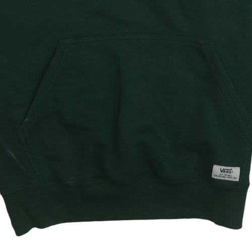 Vans Men's Green Pullover Hoodie Medium Logo Skate Fleece