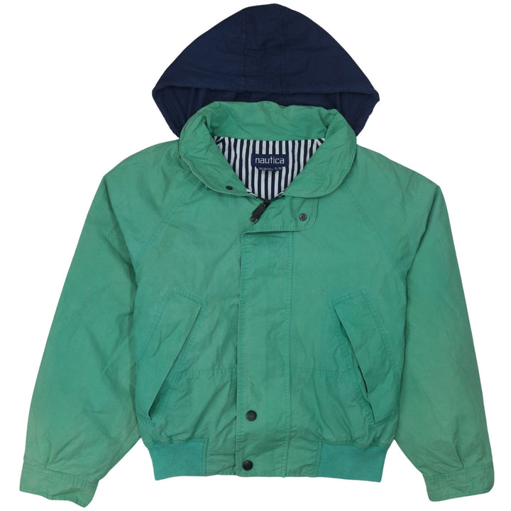 Nautica Women’s Green Cotton Hooded Bomber Jacket XL
