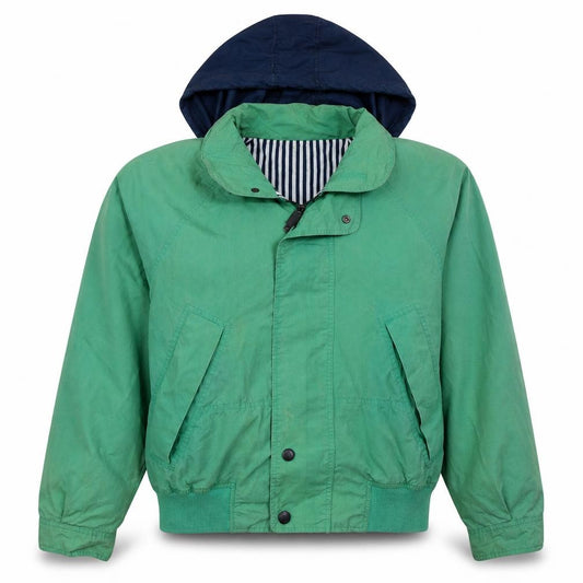 Front view of Nautica Women’s Green Cotton Hooded Bomber Jacket XL