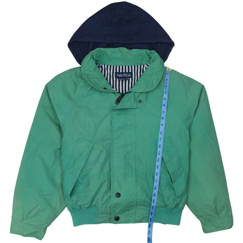 Nautica Women’s Green Cotton Hooded Bomber Jacket XL