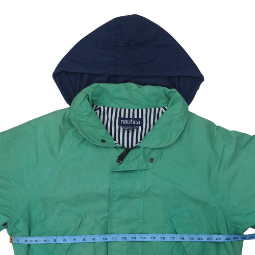 Nautica Women’s Green Cotton Hooded Bomber Jacket XL