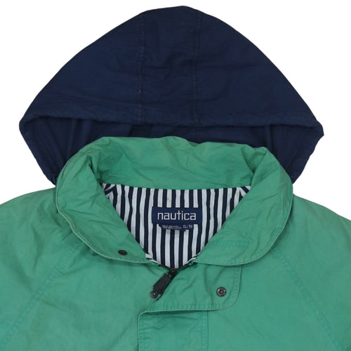Nautica Women’s Green Cotton Hooded Bomber Jacket XL