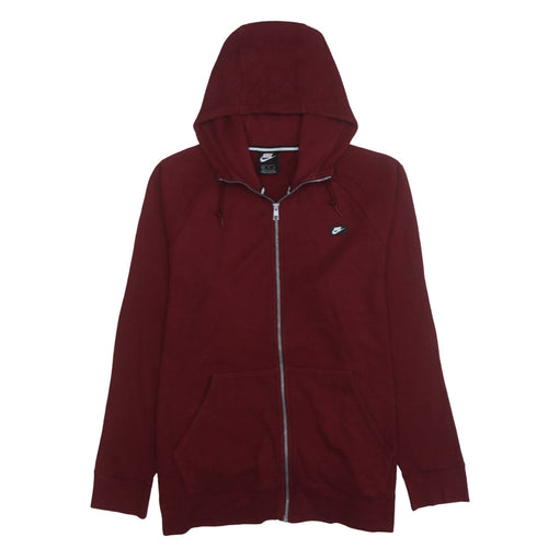 Nike Mens Burgundy Full Zip Hoodie XL Cotton Blend Casual Wear
