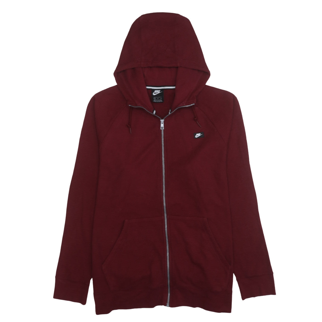 Nike Mens Burgundy Full Zip Hoodie XL Cotton Blend Casual Wear