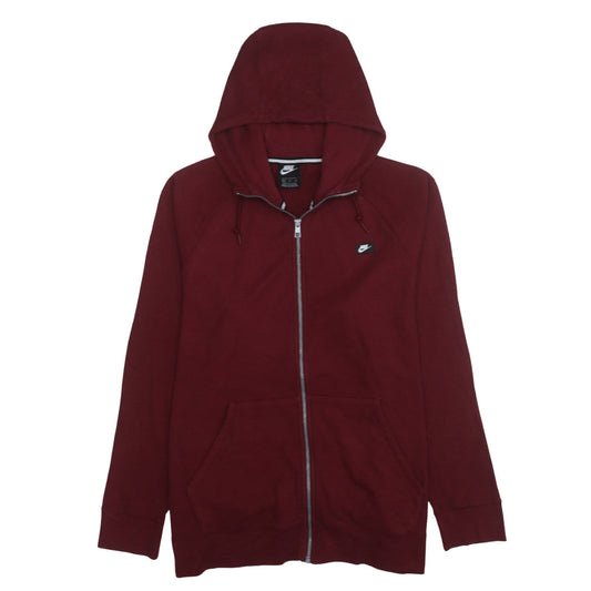 Nike Mens Burgundy Full Zip Hoodie XL Cotton Blend Casual Wear
