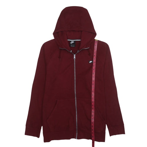 Nike Mens Burgundy Full Zip Hoodie XL Cotton Blend Casual Wear