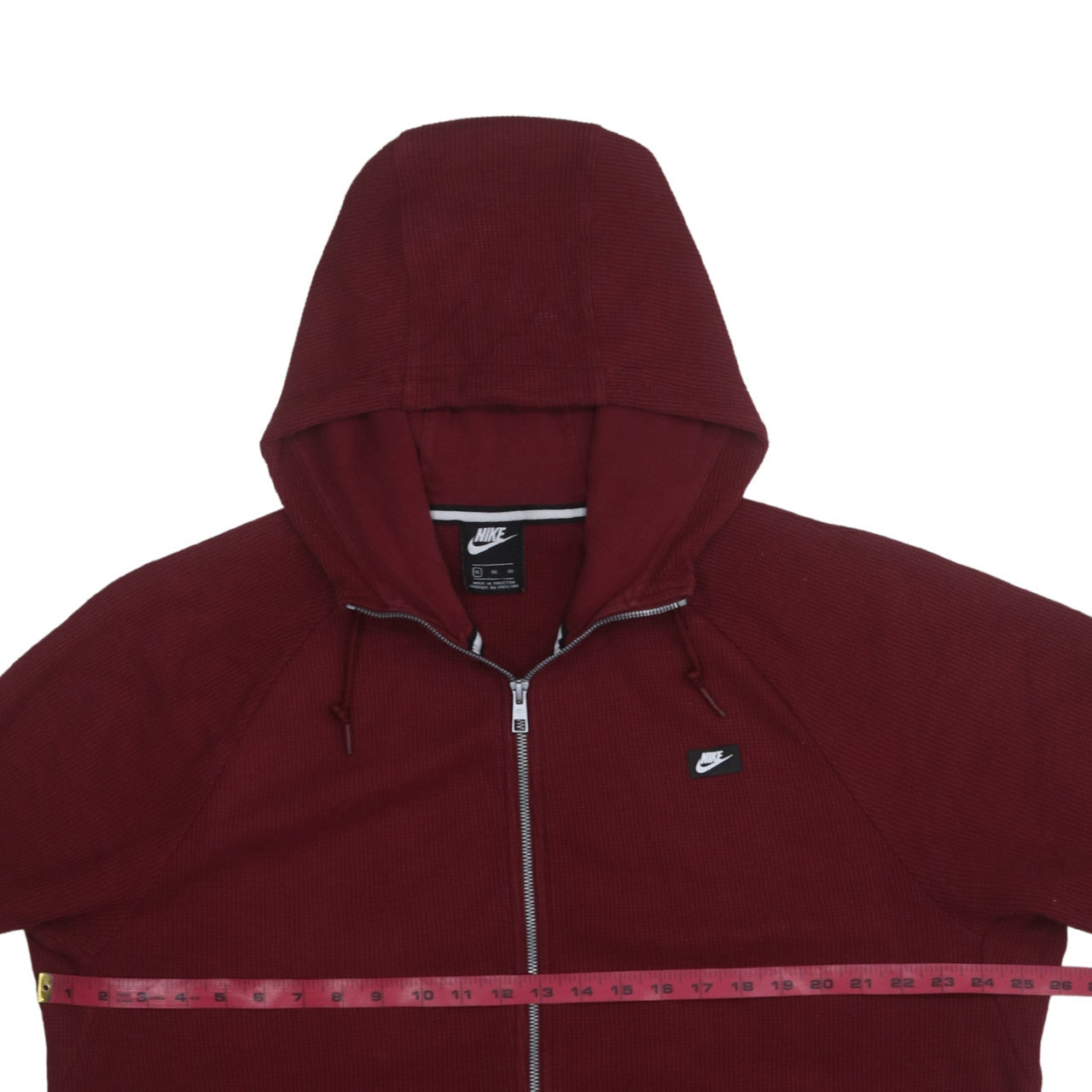 Nike Mens Burgundy Full Zip Hoodie XL Cotton Blend Casual Wear