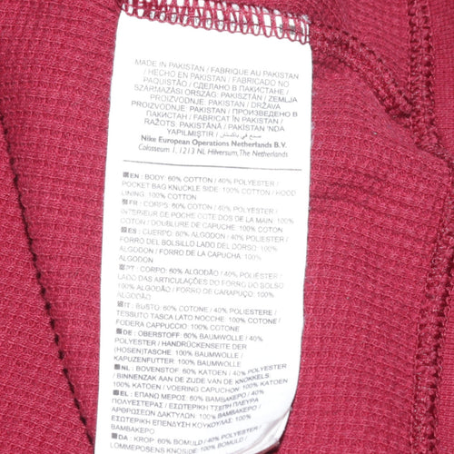 Nike Mens Burgundy Full Zip Hoodie XL Cotton Blend Casual Wear