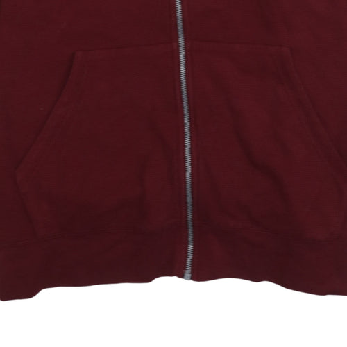 Nike Mens Burgundy Full Zip Hoodie XL Cotton Blend Casual Wear