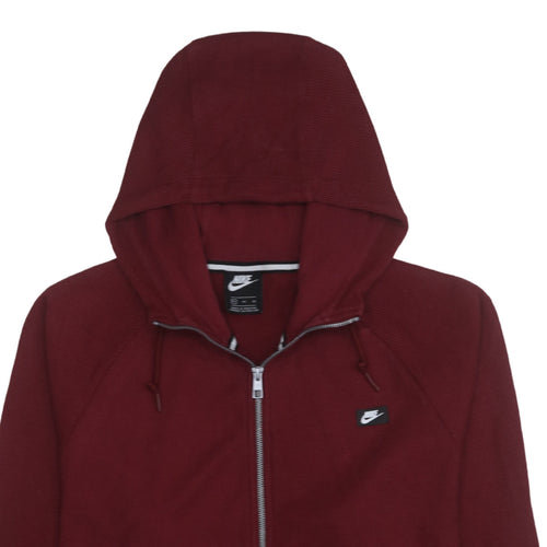 Nike Mens Burgundy Full Zip Hoodie XL Cotton Blend Casual Wear