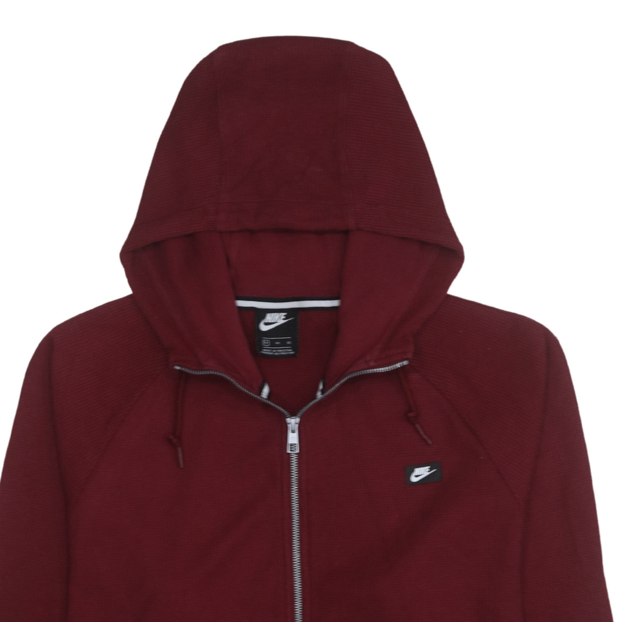 Nike Mens Burgundy Full Zip Hoodie XL Cotton Blend Casual Wear