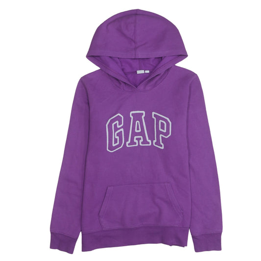 GAP Womens Purple Pullover Hoodie Small Cotton Logo Casual