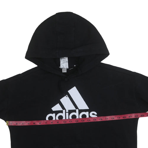 Adidas Women's Black Pullover Hoodie Medium Logo Fleece Sweatshirt
