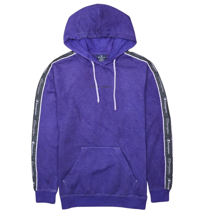 Champion Men's Purple Pullover Hoodie Small Logo Tape Long Sleeve