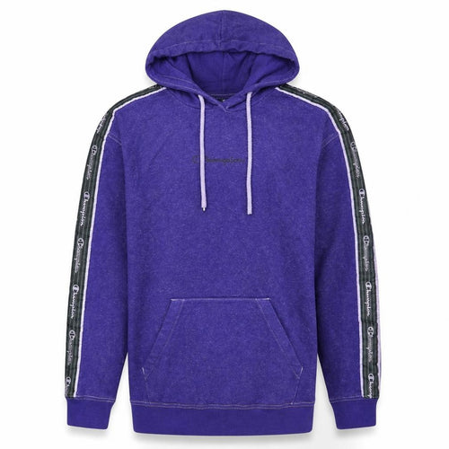 Champion Men's Purple Pullover Hoodie Small Logo Tape Long Sleeve