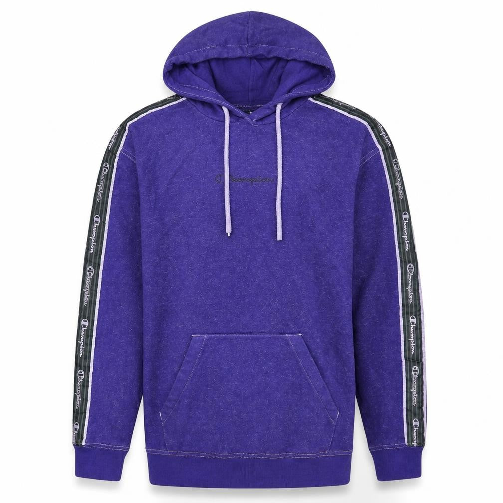 Champion Men's Purple Pullover Hoodie Small Logo Tape Long Sleeve