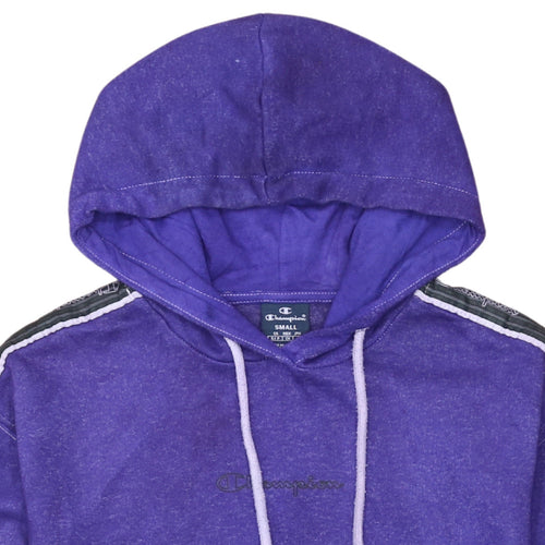 Champion Men's Purple Pullover Hoodie Small Logo Tape Long Sleeve