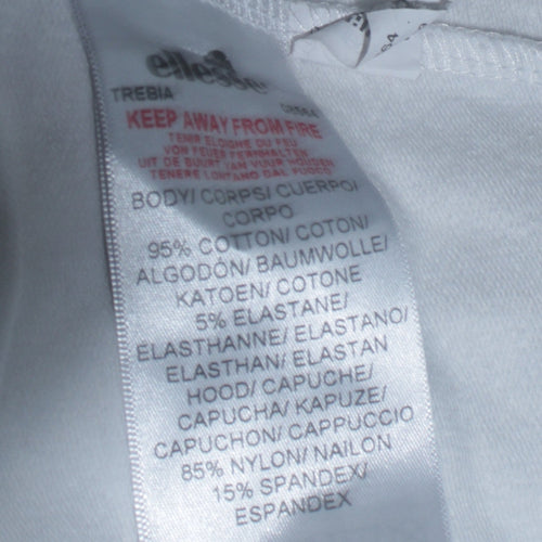 Ellesse Men’s White Small 1/2 Zip Hoodie with Logo Detail
