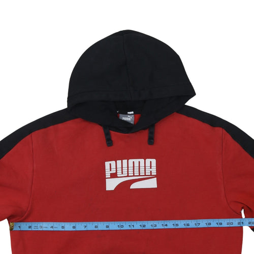Puma Men's Red & Black Pullover Hoodie Size S Logo Sportswear