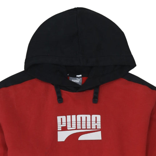 Puma Men's Red & Black Pullover Hoodie Size S Logo Sportswear