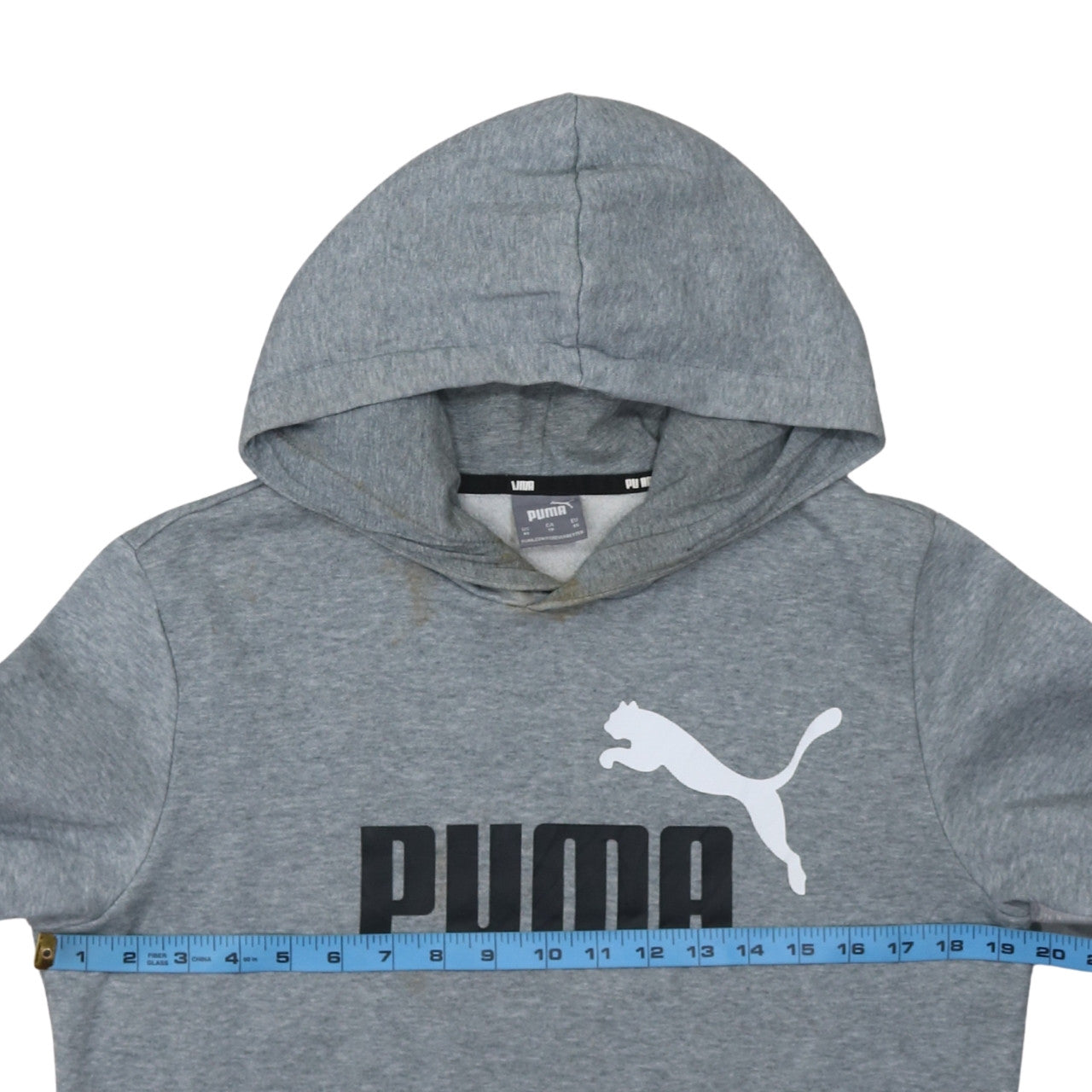 Puma Men's Grey XS Pullover Hoodie with Logo Front