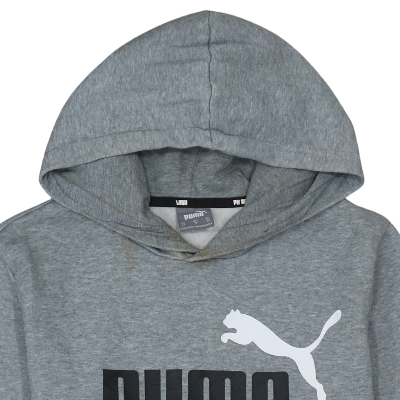 Puma Men's Grey XS Pullover Hoodie with Logo Front