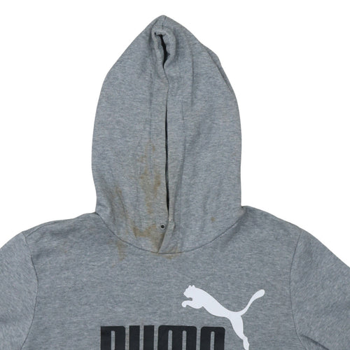 Puma Men's Grey XS Pullover Hoodie with Logo Front