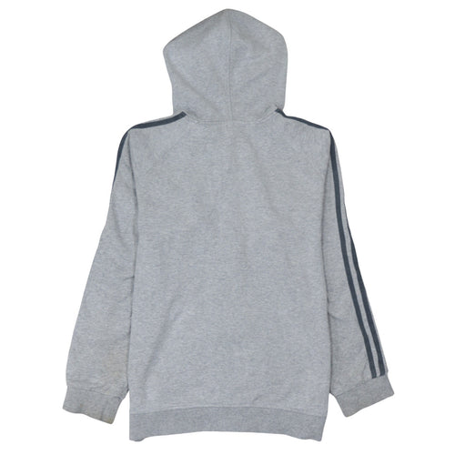 Adidas Men's Grey Full Zip Hoodie Size L Sports Fleece Sweatshirt