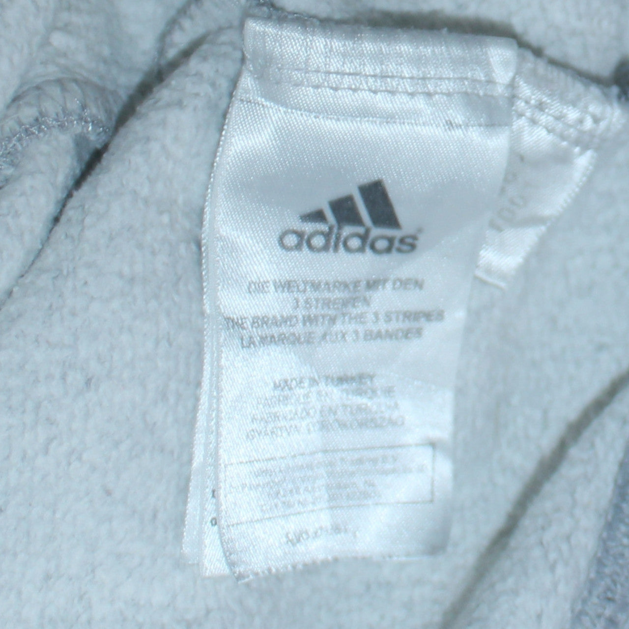 Adidas Men's Grey Full Zip Hoodie Size L Sports Fleece Sweatshirt