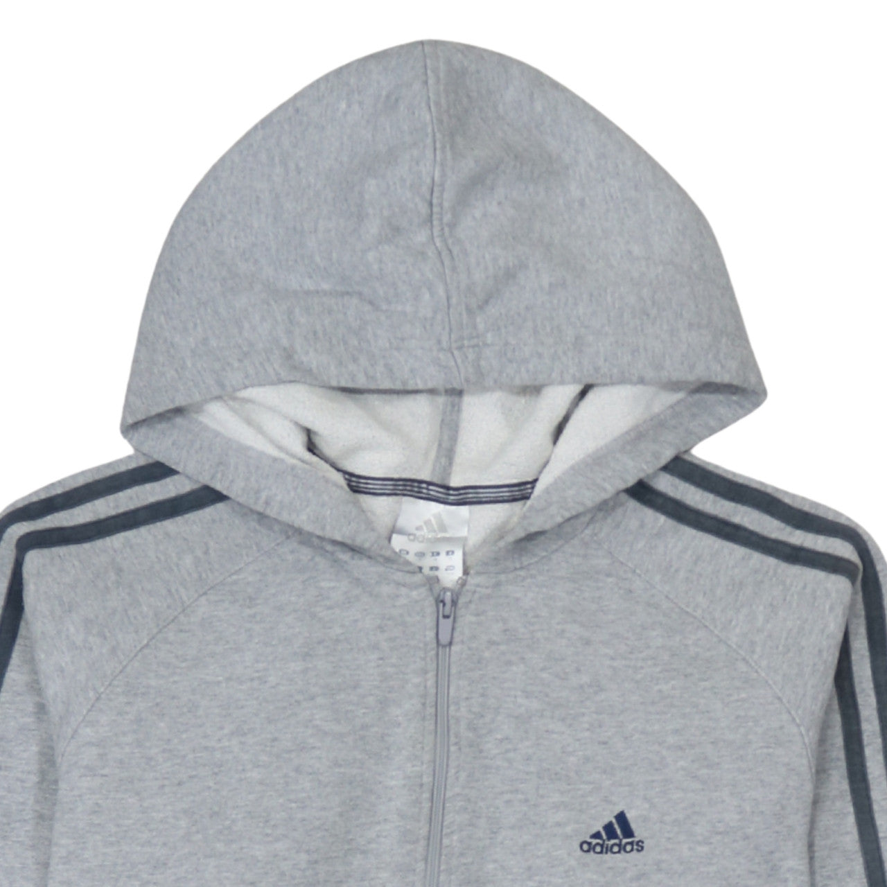 Adidas Men's Grey Full Zip Hoodie Size L Sports Fleece Sweatshirt