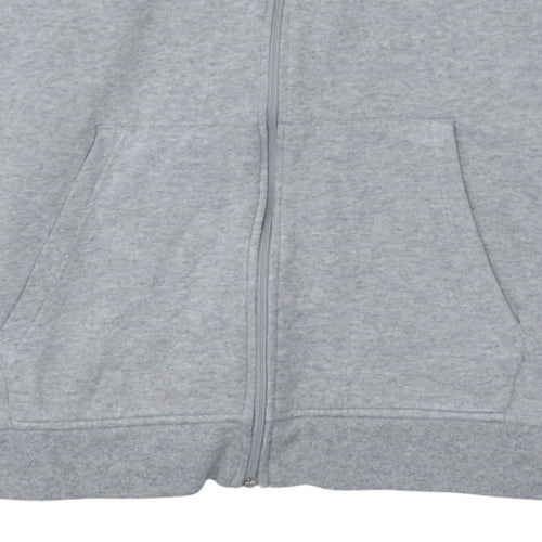Adidas Men's Grey Full Zip Hoodie Size L Sports Fleece Sweatshirt