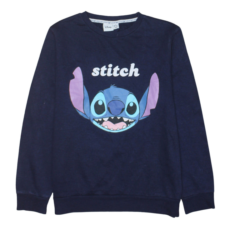 Disney Women’s Navy Blue Stitch Sweatshirt UK 10/12 Small