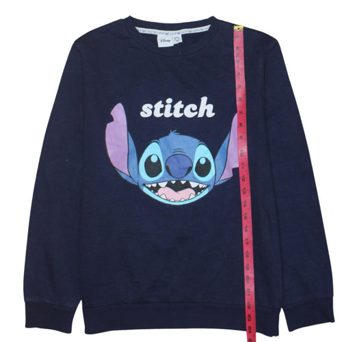 Disney Women’s Navy Blue Stitch Sweatshirt UK 10/12 Small
