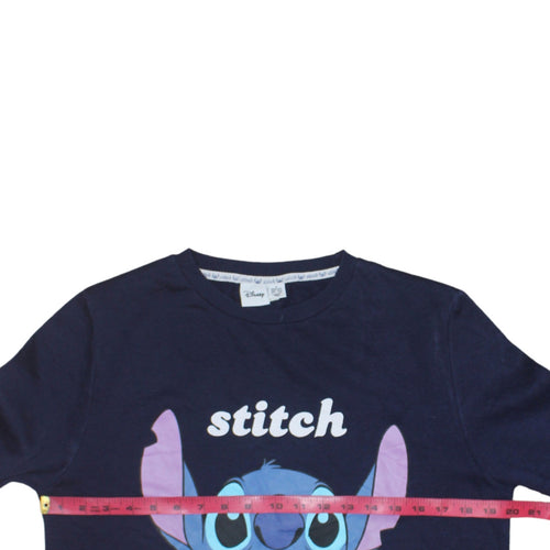 Disney Women’s Navy Blue Stitch Sweatshirt UK 10/12 Small