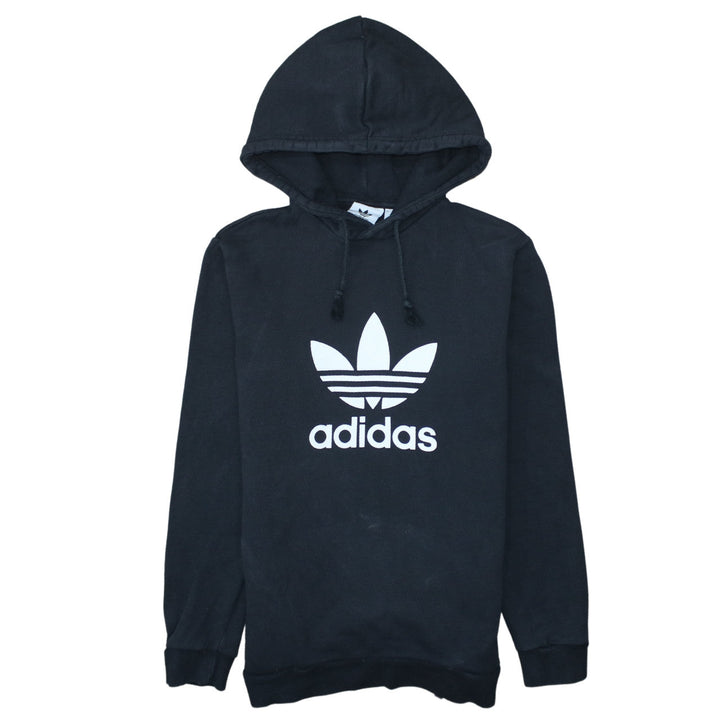 adidas Men’s Black Pullover Hoodie S Trefoil Graphic Fleece