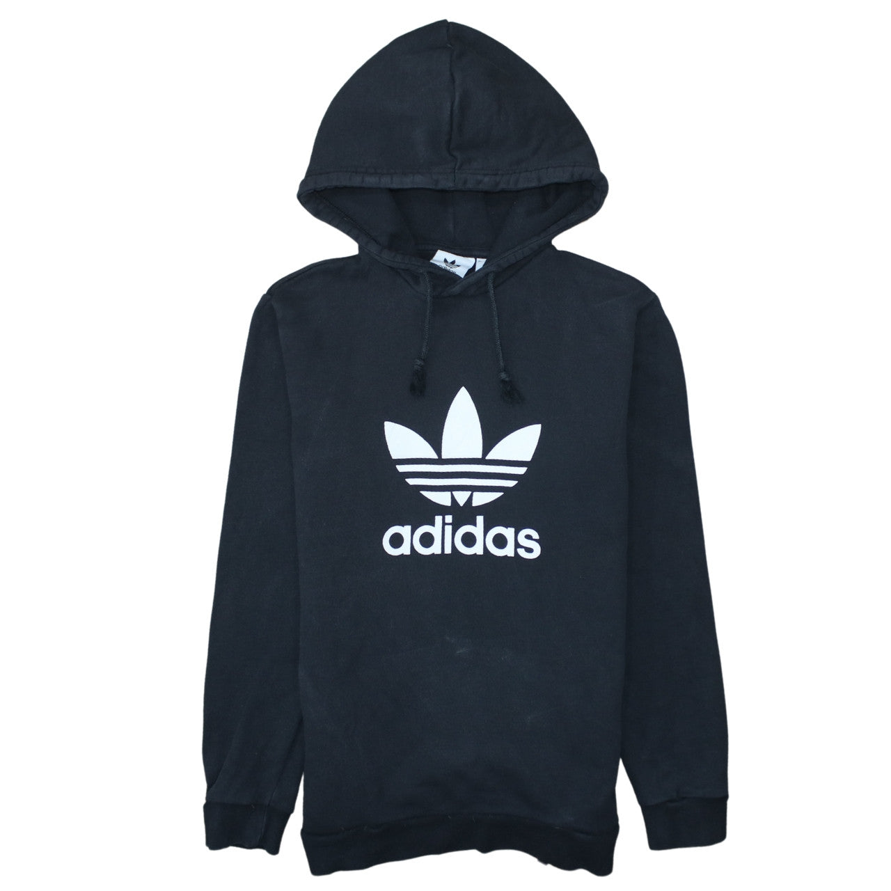 adidas Men’s Black Pullover Hoodie S Trefoil Graphic Fleece
