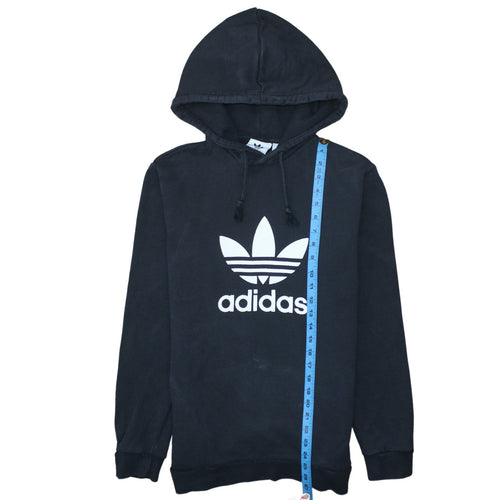 adidas Men’s Black Pullover Hoodie S Trefoil Graphic Fleece