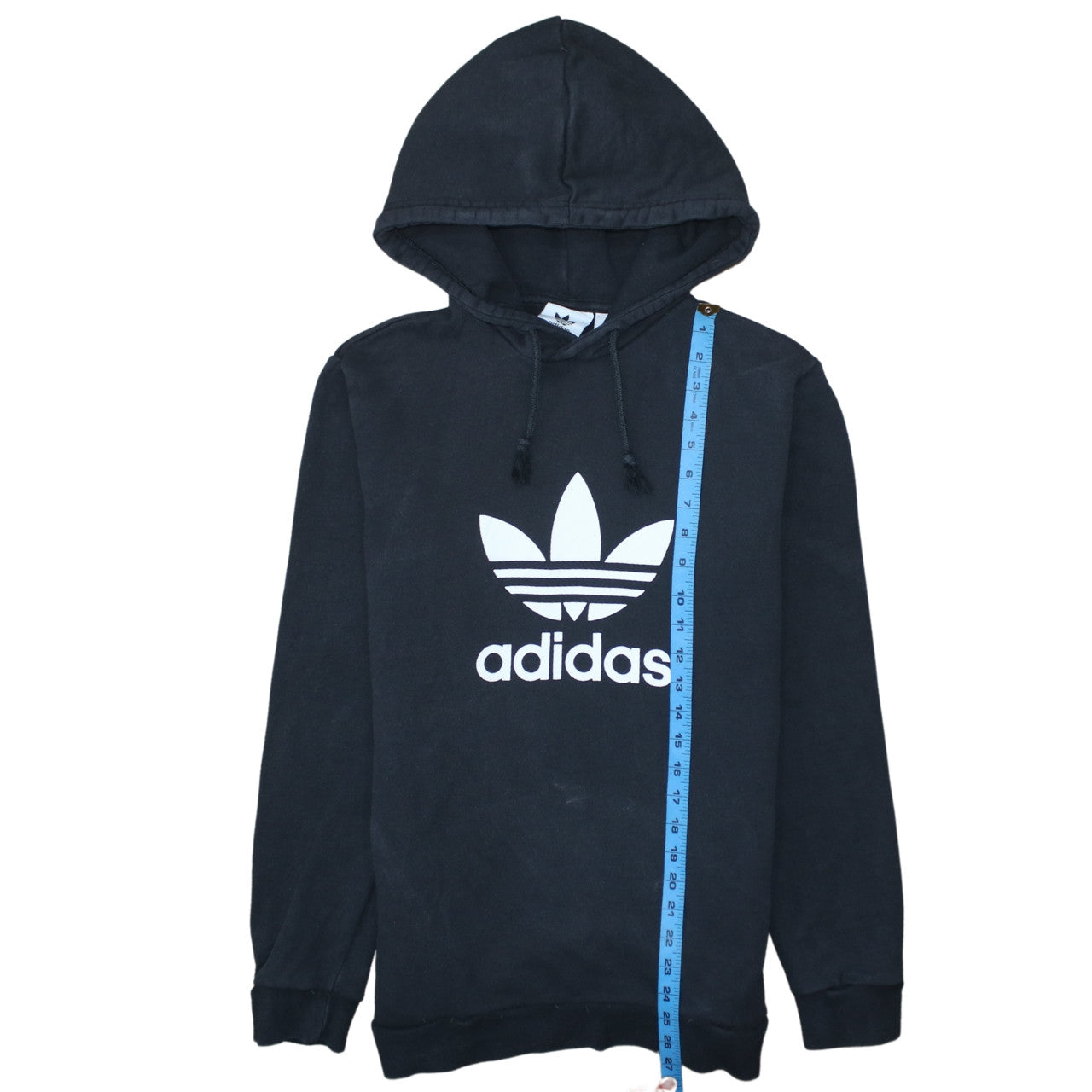 adidas Men’s Black Pullover Hoodie S Trefoil Graphic Fleece