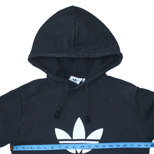 adidas Men’s Black Pullover Hoodie S Trefoil Graphic Fleece