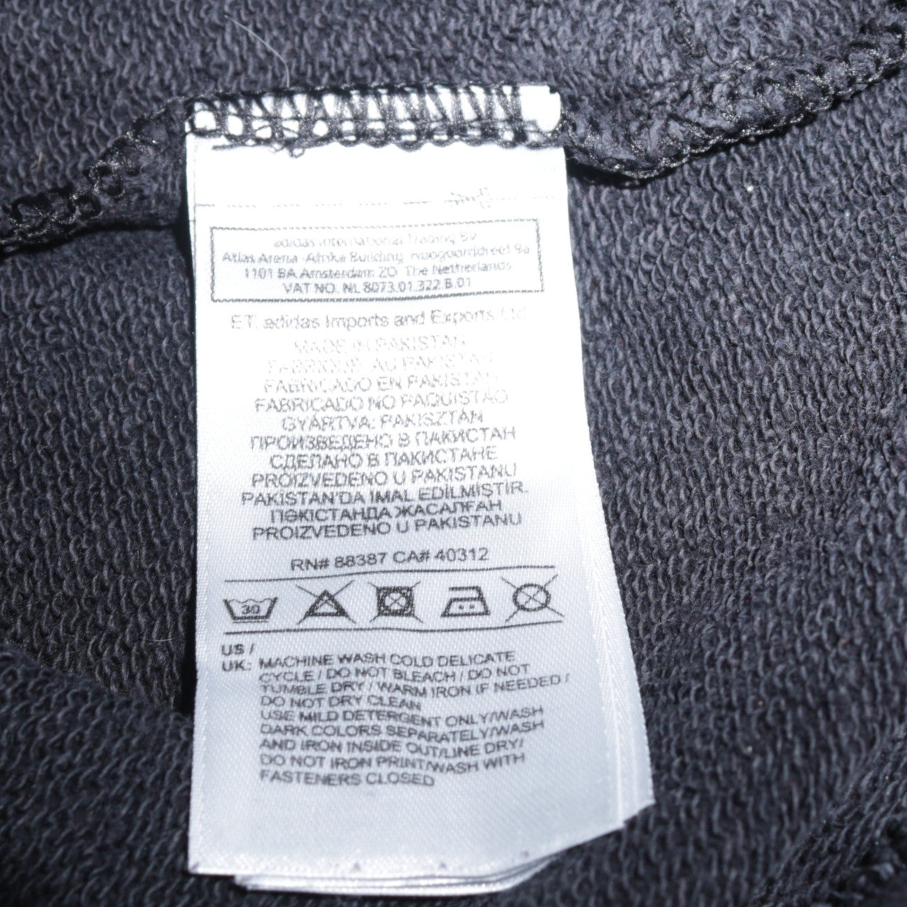 adidas Men’s Black Pullover Hoodie S Trefoil Graphic Fleece