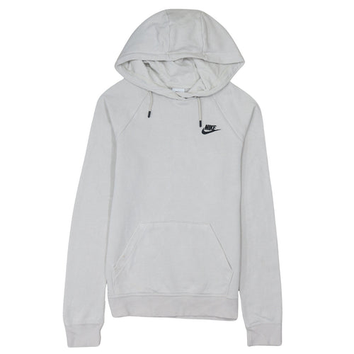 Nike Womens Beige XS Pullover Hoodie Cotton Blend Logo Sweatshirt