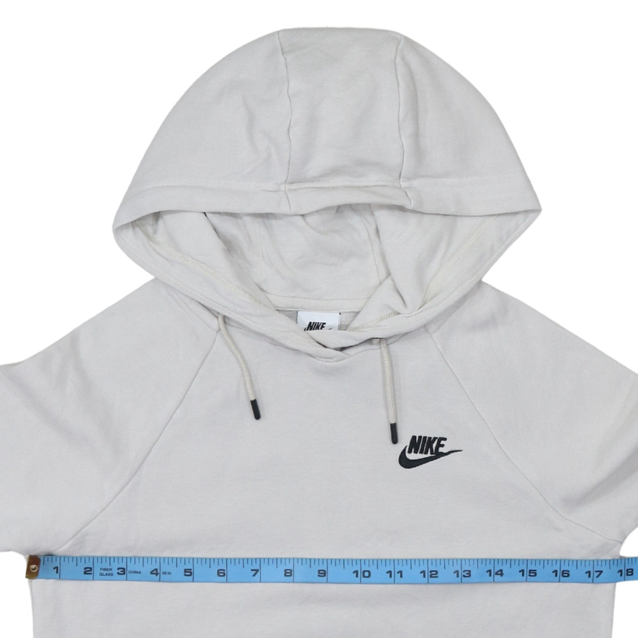 Nike Womens Beige XS Pullover Hoodie Cotton Blend Logo Sweatshirt